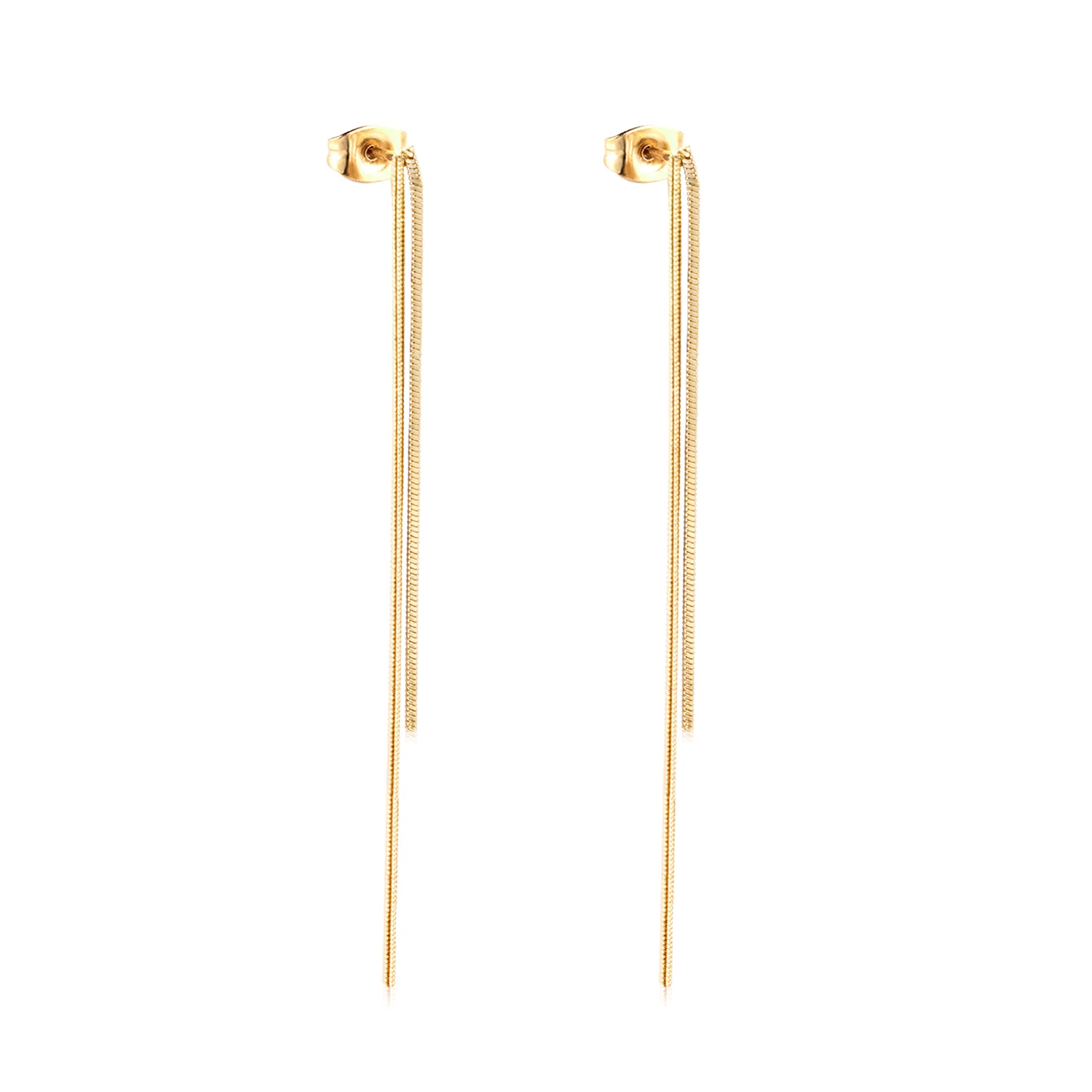 Новая мода 14k серьги-гвоздики из нержавеющей стали с большим сроком службы цепь звеньев контрфорсом в виде капель кристаллами форме маленькая девочка хорошим качеством