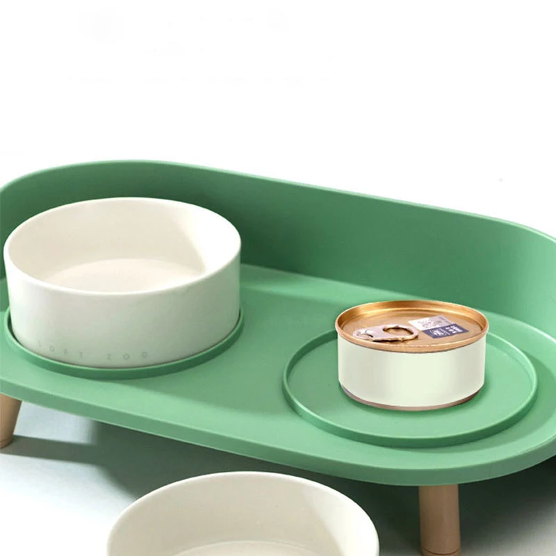 
luxury double eco friendly porcelain cat pet dog bowl slow elevated dog pet feeder 