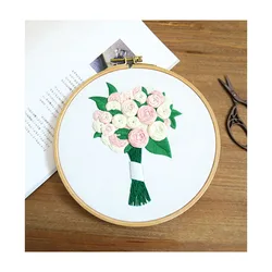 Xiurun 2021 Hot Sale  New Arrival DIY  Full Star Flowers  Embroidery Handicrafts Beginner Embroidery Material Kit Stitch Kit