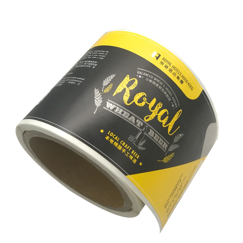 Waterproof beer glass bottle label  wine packaging label  bottle plastic sticker labels