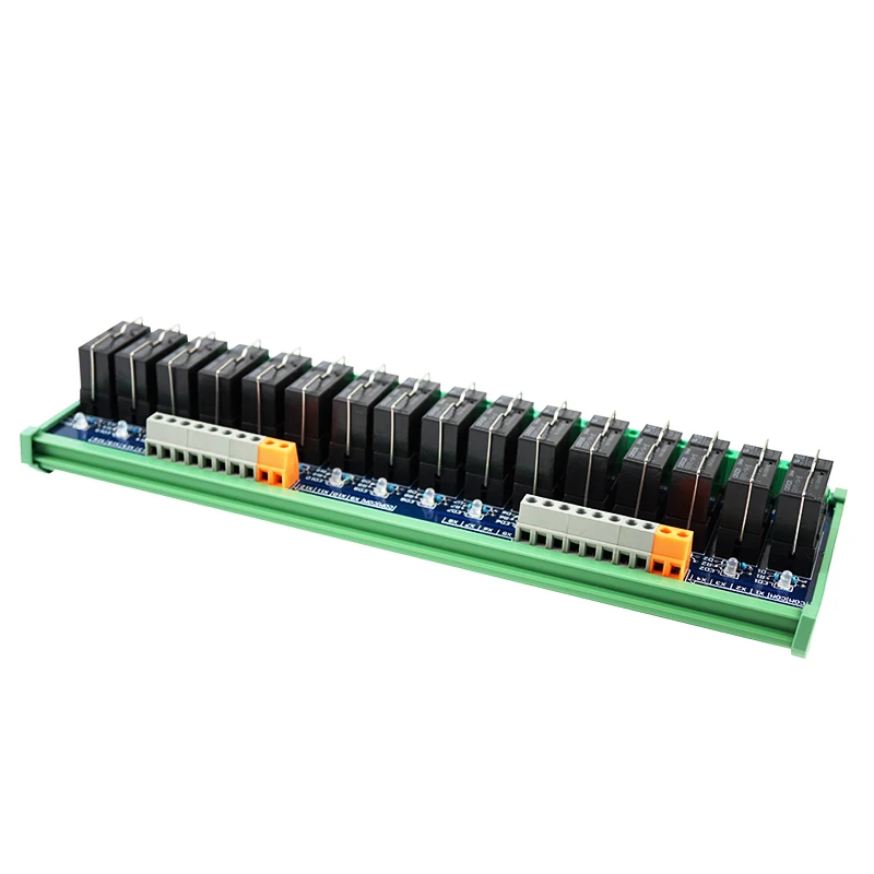 16-Channel 1NHuaqingjun 1NC DC 24V Relays Black Huaqingjun Relay Module 12A Electromagnetic Relays for Electronical Cabinet Control