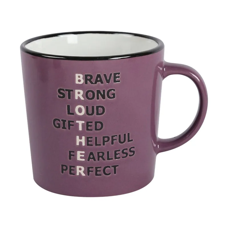 Two-color letters can be customized coffee cup home coffee shop hot-selling ceramic cup