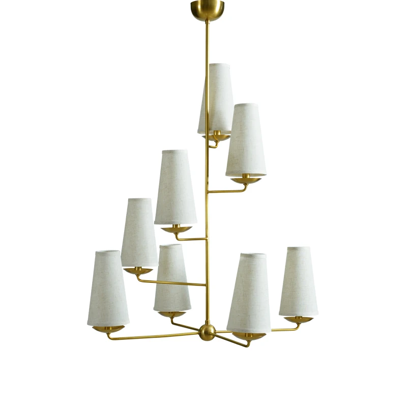 Factory contemporary simple modern design  textile  fabric shade pendent light wholesale