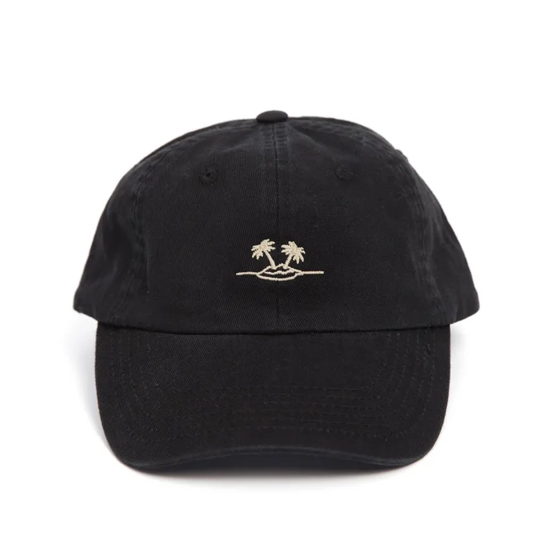Custom Unstructured Black Dad Hat Embroidery