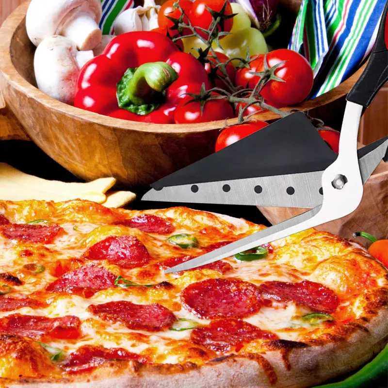Multi-functional stainless steel pizza cutter slicer pizza cutter scissors