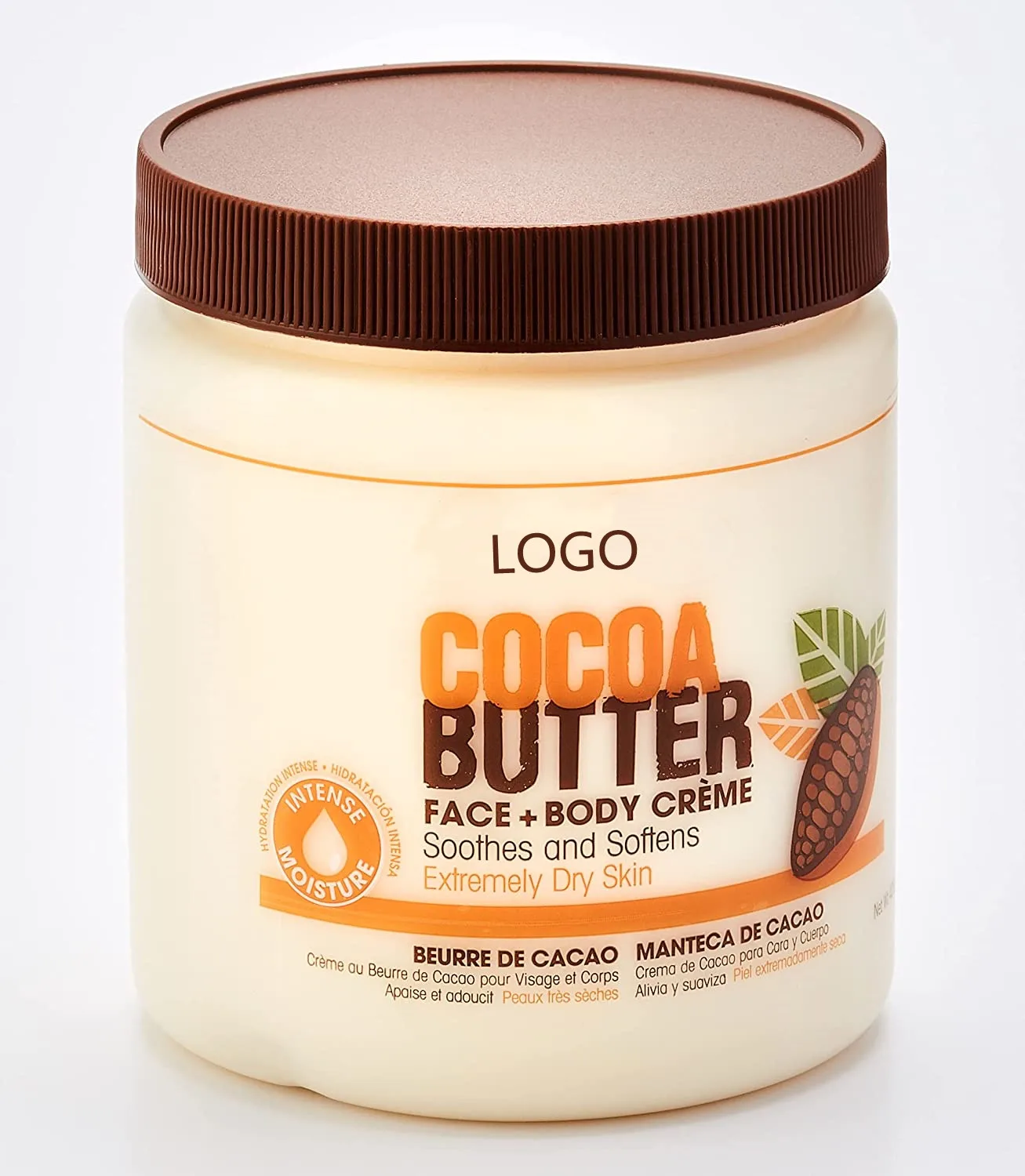 Private Label Natural Moisturizing Cocoa Butter Face and Body Lotion Cream