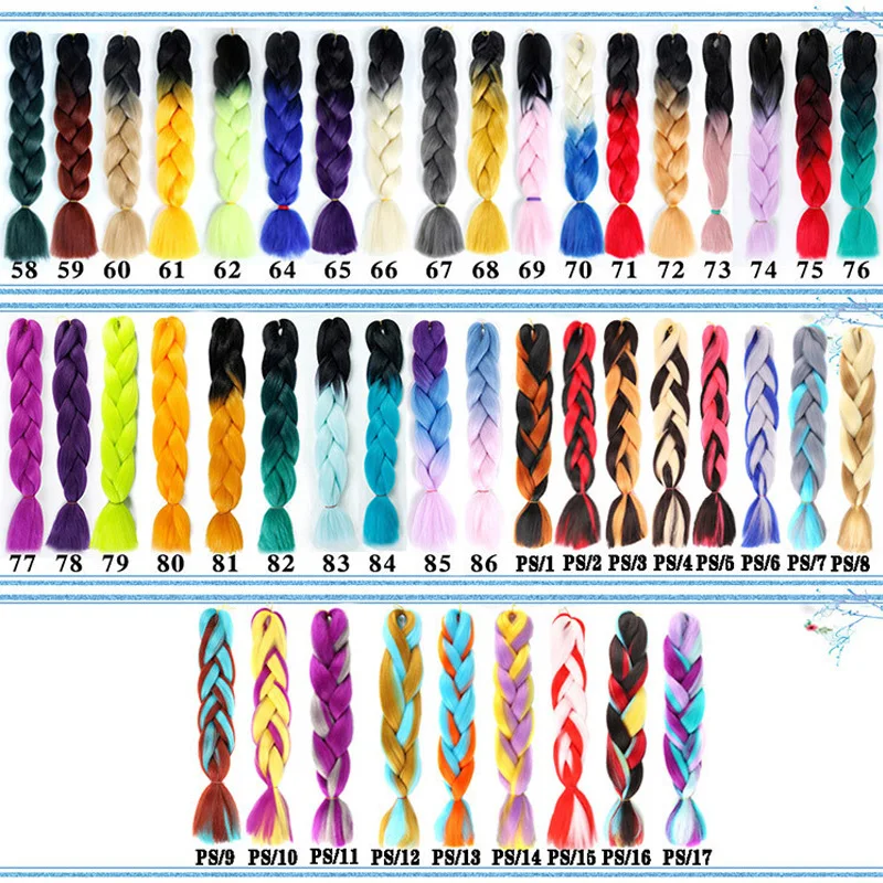 24inch Jumbo Braids Ombre Jumbo Braiding Hair Coloured Synthetic Braid Wigs Crochet Blonde Hair Extensions