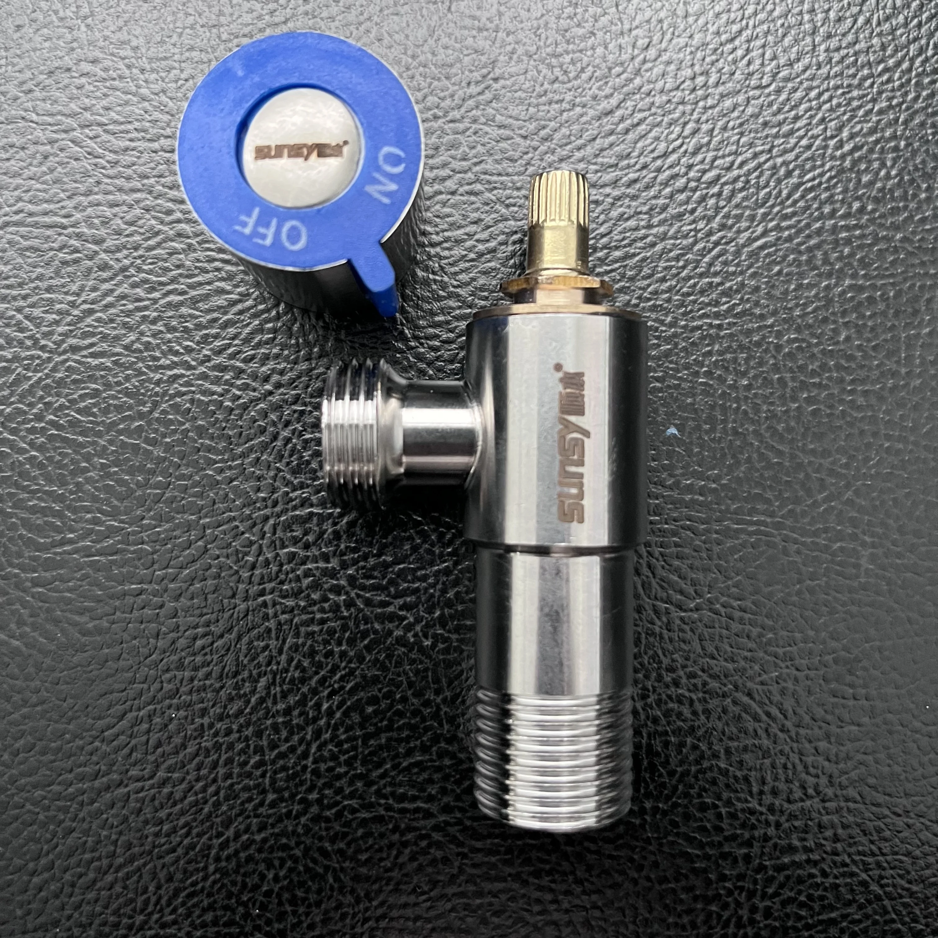 Yuhuan sunsy factory cheap low price stainless steel brass spindle Angle Valve Adjustable ABS Handle for bathroom washing room