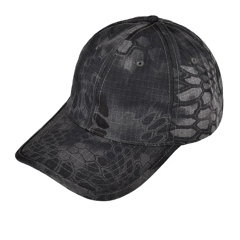 
Camouflage Snapback Visor Dad Hat Mens Black Camo Army Cap 