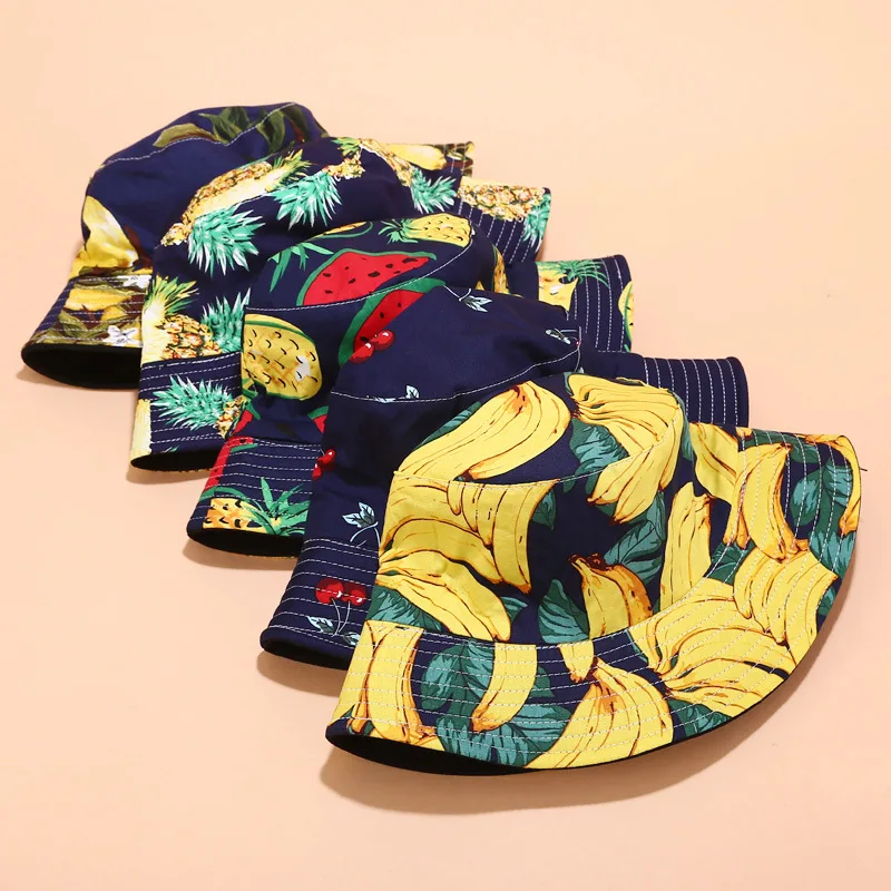 Wholesale Fashion New Fruit Printed Travel Outdoor Beach Styles Bucket Hat