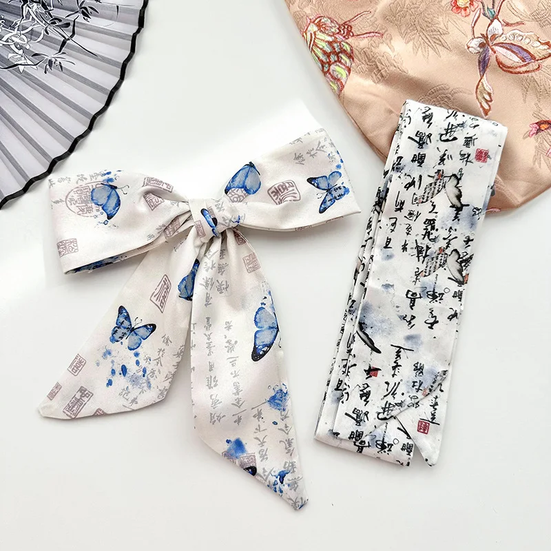 Шелковый шарф с логотипом принтом бабочек