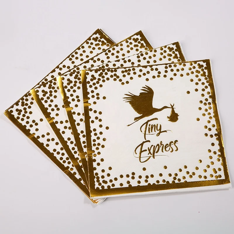 40cm*40cm 2ply  printed customized disposable multi fold decoupage white paper napkins