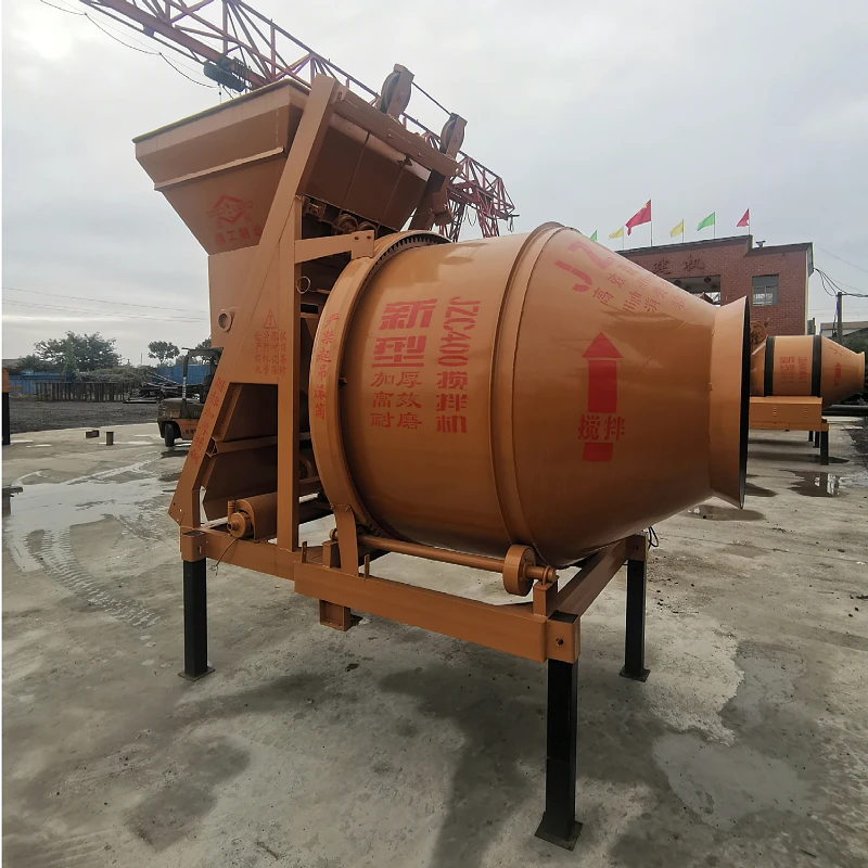 The portable roller JZC500 mixer is a concrete mixer attachment for slip loaders