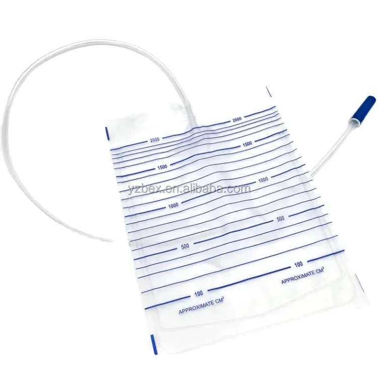 Factory hot selling Disposable medical Single-Use Urine Bag with pull-push valve/ Urine Bag Urine Collection Bag