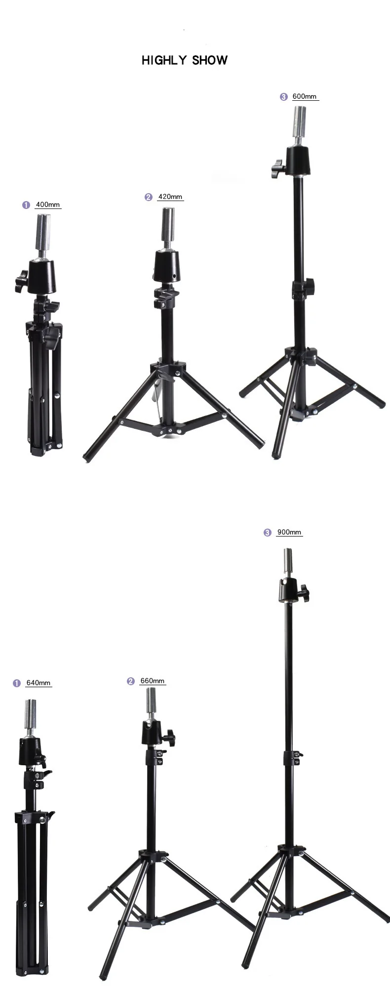 wholesale Adjustable Hair Wig Stand Holder Tripod Stand Holder Hairstylist Mannequin Head