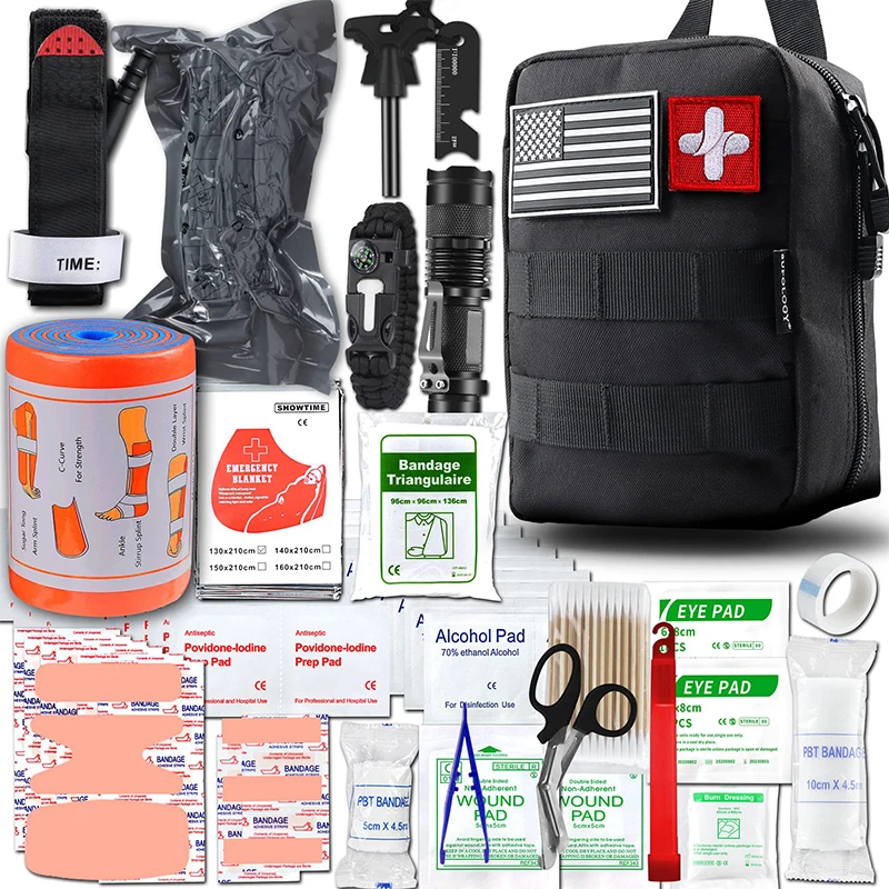 Custom Emergency Survival Tactical Molle IFKA Trauma Kit Pouch with Tourniquet for Outdoor First Aid Kits