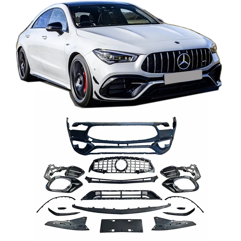 CLA45s look AMG front bumper assembly fit for X118  C118 2019 2020 Mercedes CLA coupe shooting brake tuning parts