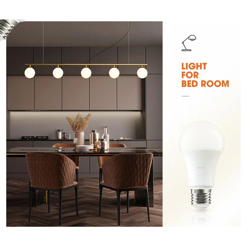 OSRAMLED 3W 5W 9W A25 A40 A60 Globe LED Bulb E27 220-240V Full Spectrum CLA Bulbs 15000 hours Long Life span