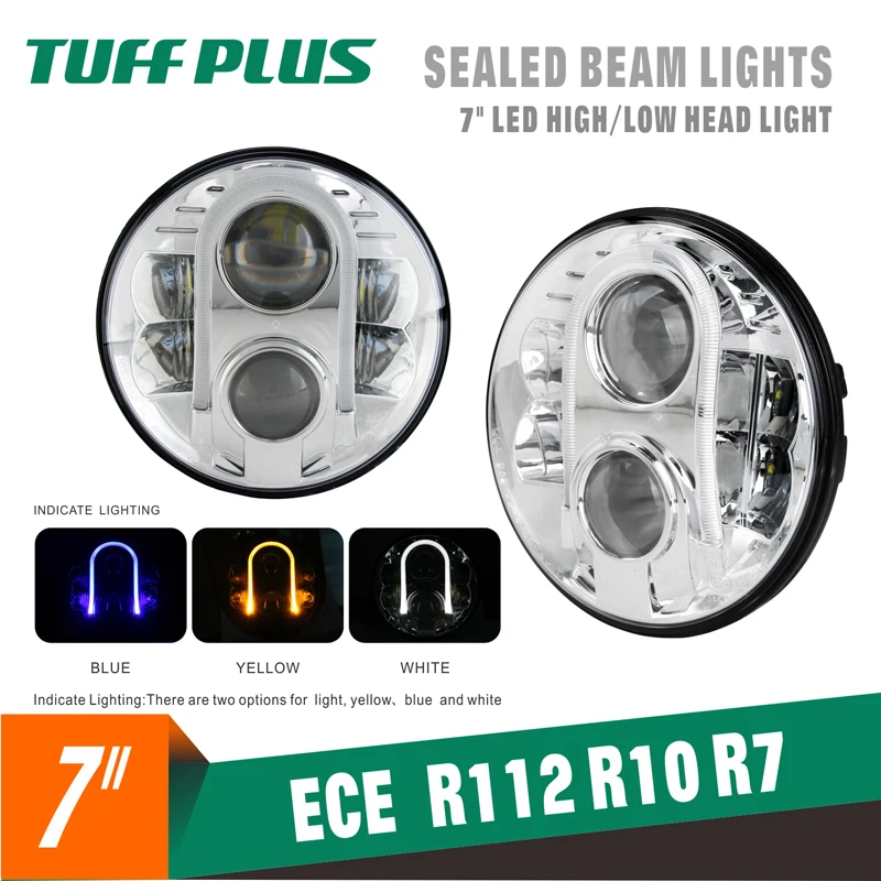 7 Inch Round LED Headlight for Cars TUFF PLUS Factory Wholesaled Round LED Light Lamp Headlight for Motorcycle