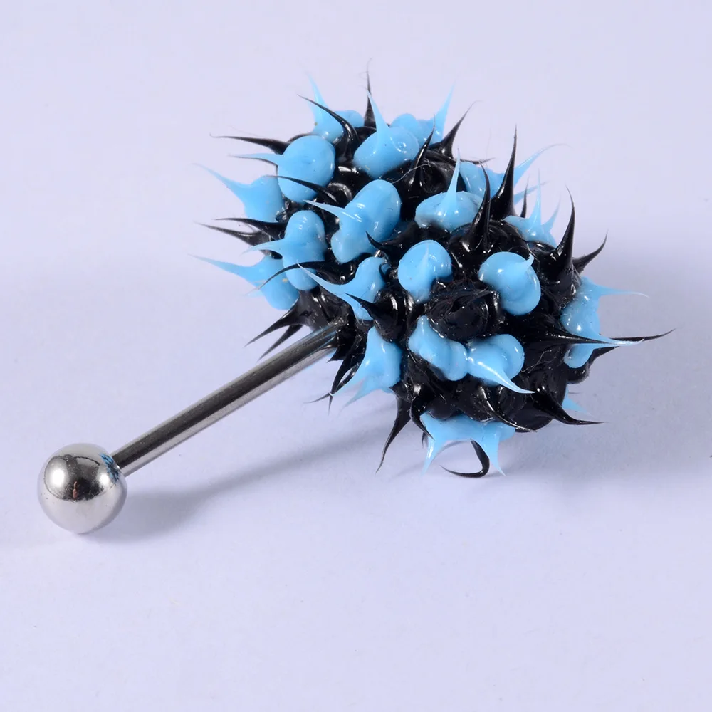 XM20079 Silicone Vibrating ball Tongue ring Stainless Steel Vibrating Massage Tongue Ring