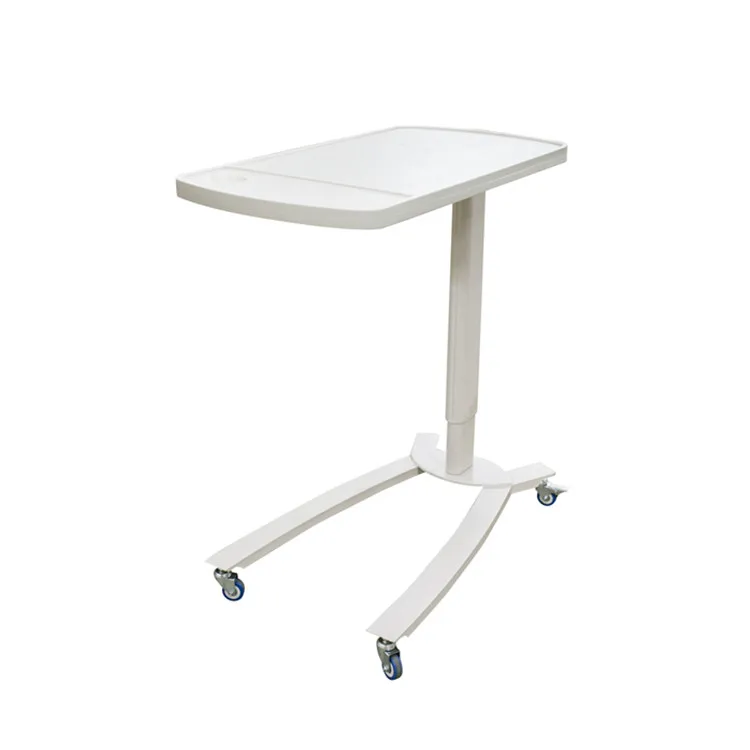 BT-AT001 Hospital Furniture Height Adjustable ABS Plastic Over Bed Table bedside table dinning board wheels price