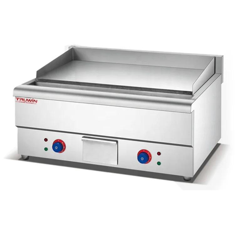 commercial kitchen stainless steel large flat equipment table top pancake teppanyaki pizza burger steak electric griddle