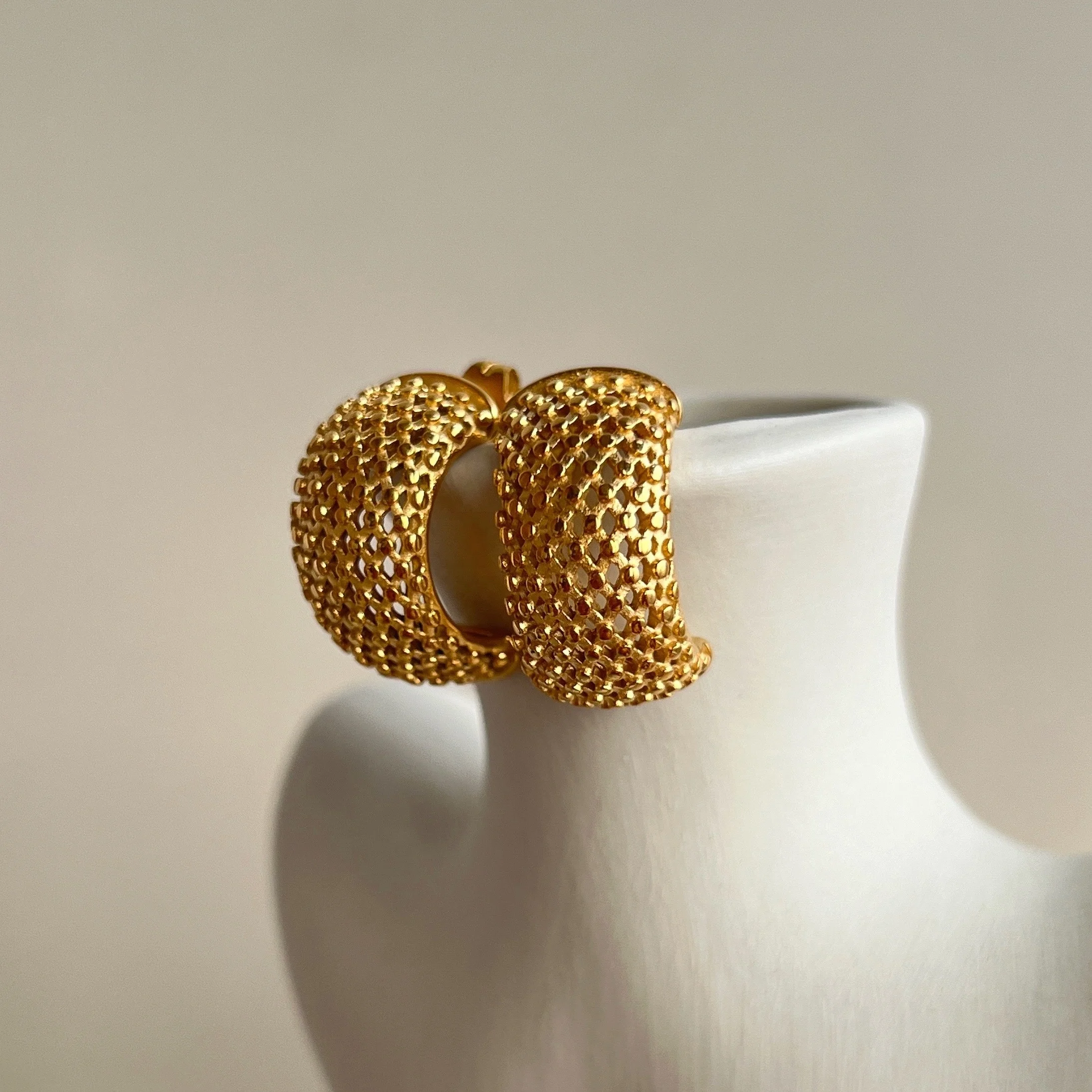 2024 Dazan New HOT 18k Gold Plated Stainless Steel Hypoallergenic Openwork Design Tarnish Free Earrings For Women Party