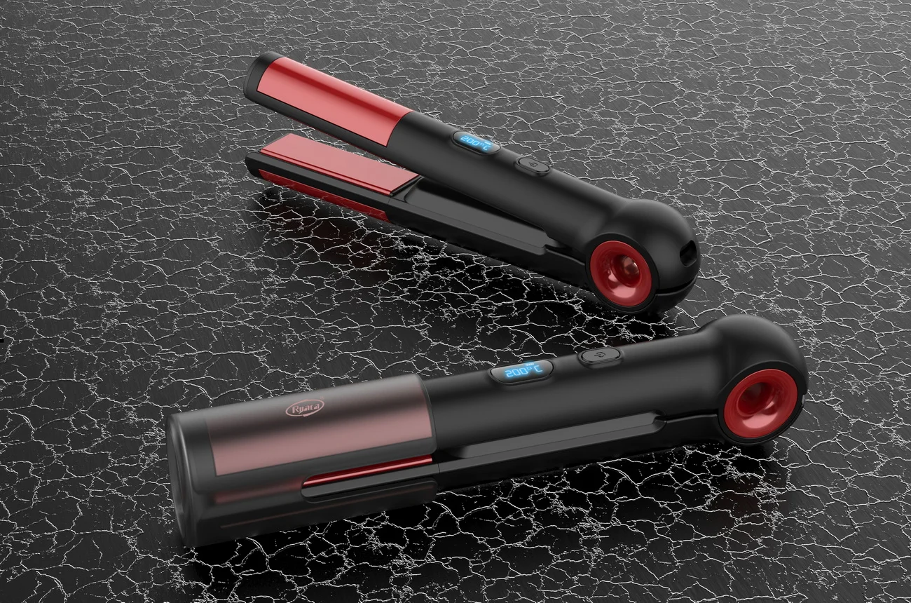 High Quality 2 in 1 Rechargeable Hair Straightening LED Display USB Flat Iron Travel Hair Straightener