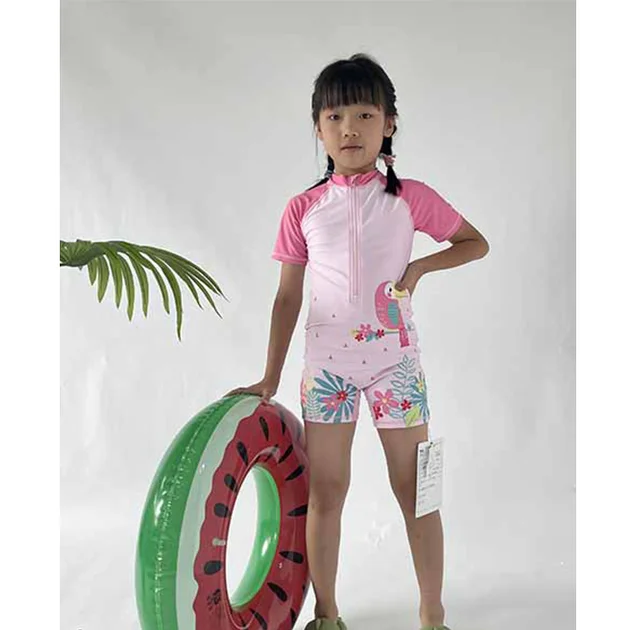 Two piece style swimsuit for girls kids cute lovely print sublimation design children swimwear kids girls