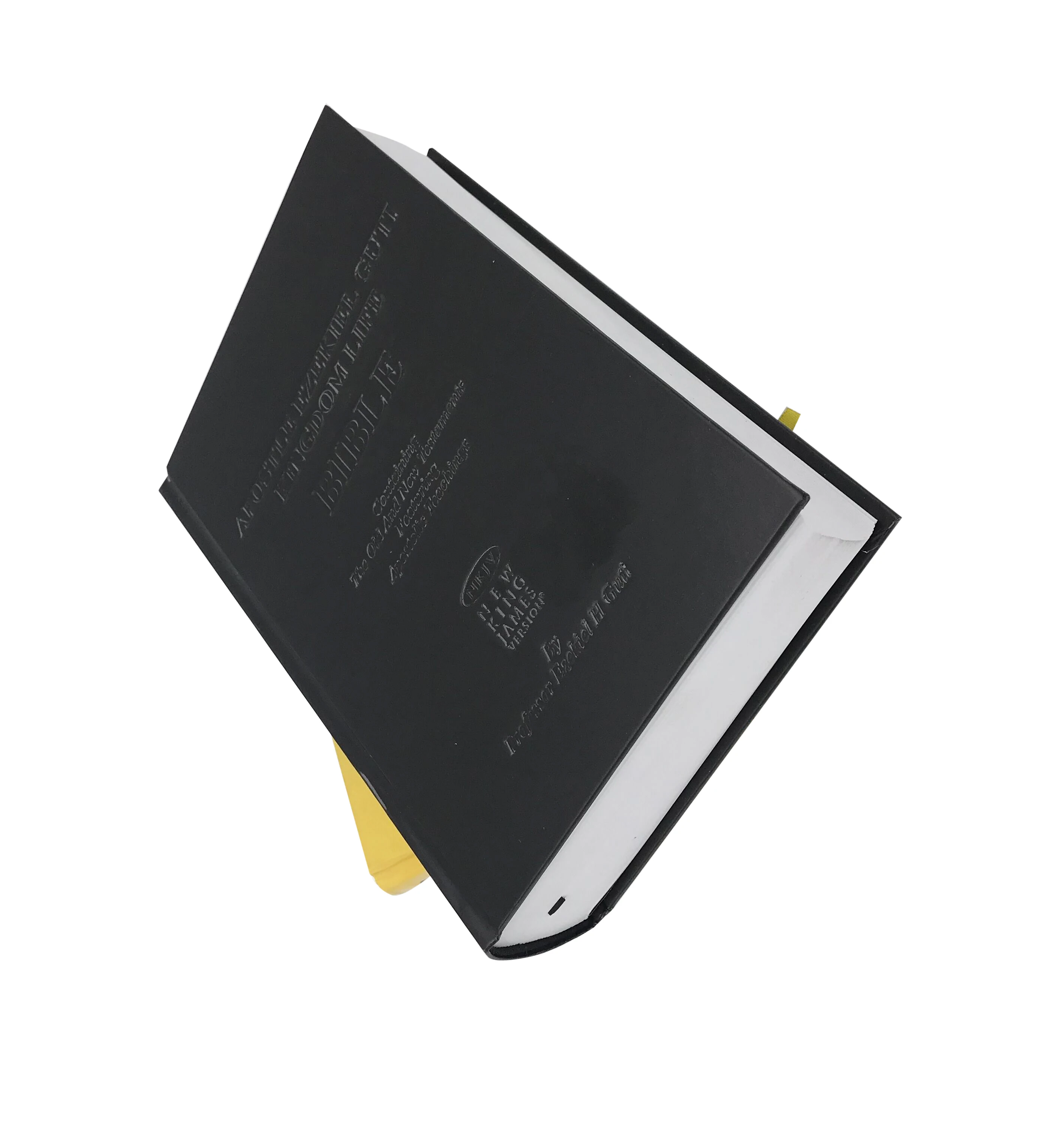 Factory New Design Custom 4 color and 2 color printing Logo Black PU Leather Holy Bible