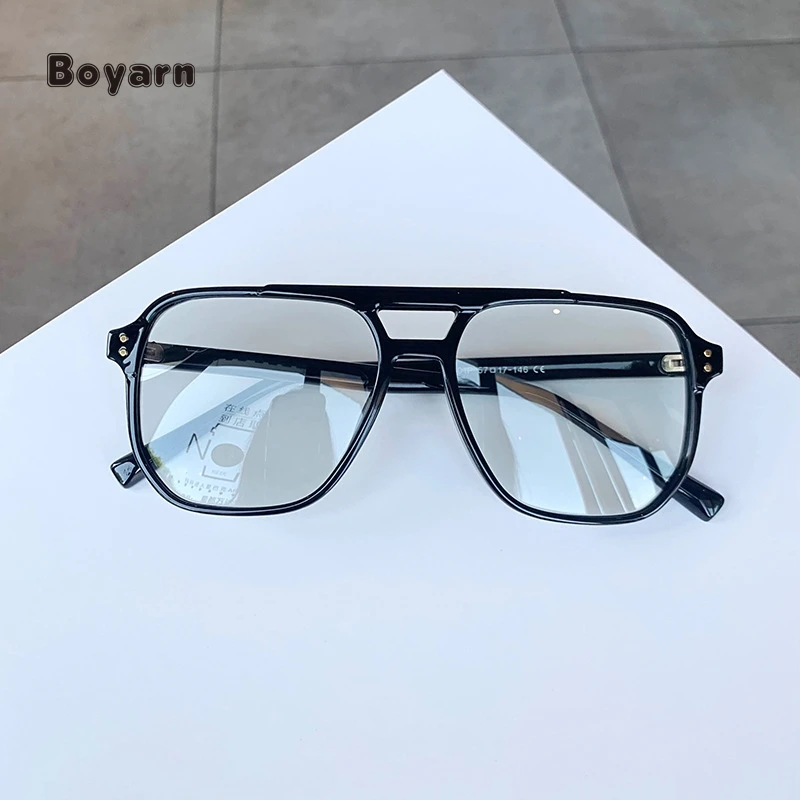 Boyarn новые очки с защитой от синего света фотохромная градиентная серая оправа для глаз двойным лучом Tr90 Uv400 Солнцезащитные