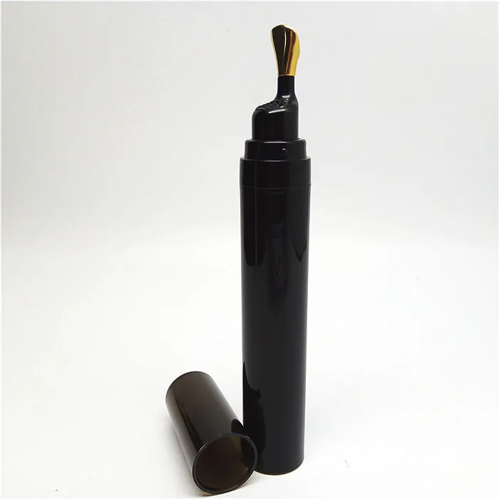 Luxury plastic 8ml 20ml eye gel cream container flat applicator airless eye cream bottle with metal tip head