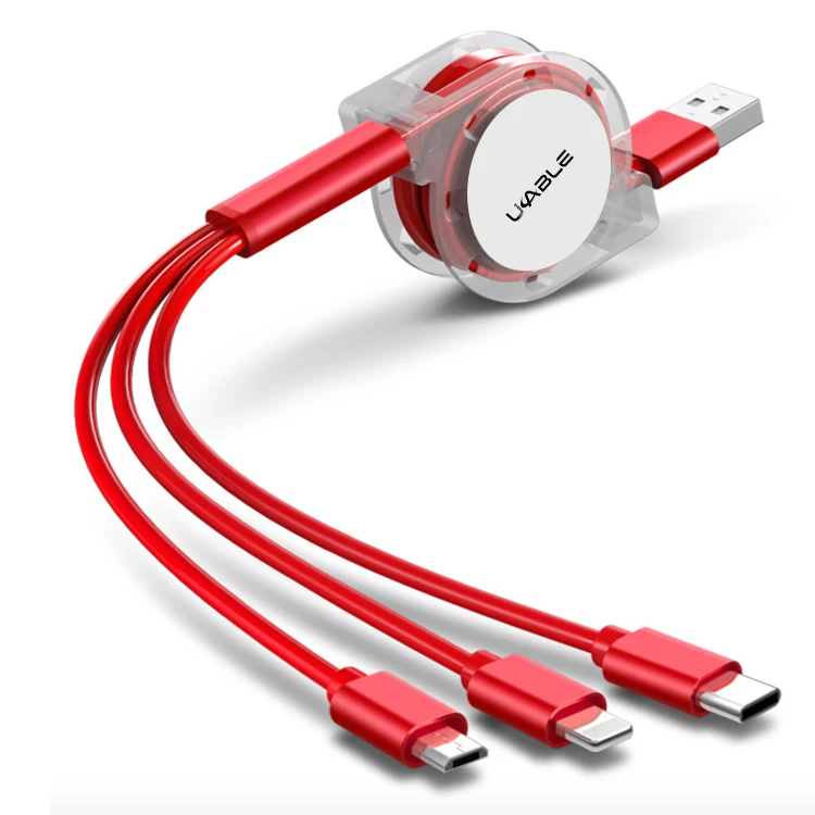3 In 1 Mobile Phone Usb Retractable Cable