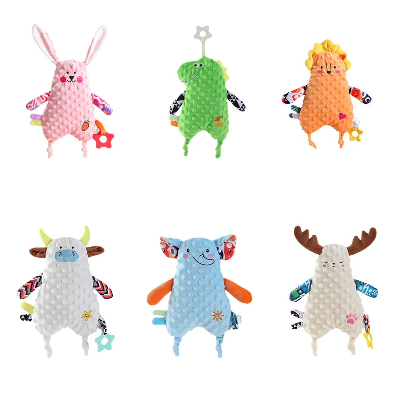 Customized Newborn Soft And Cute Rabbit Bear Elephant Bean Plush Can Be Boiled Teether Toddler Comfort Doll Baby Soft Plush Toy