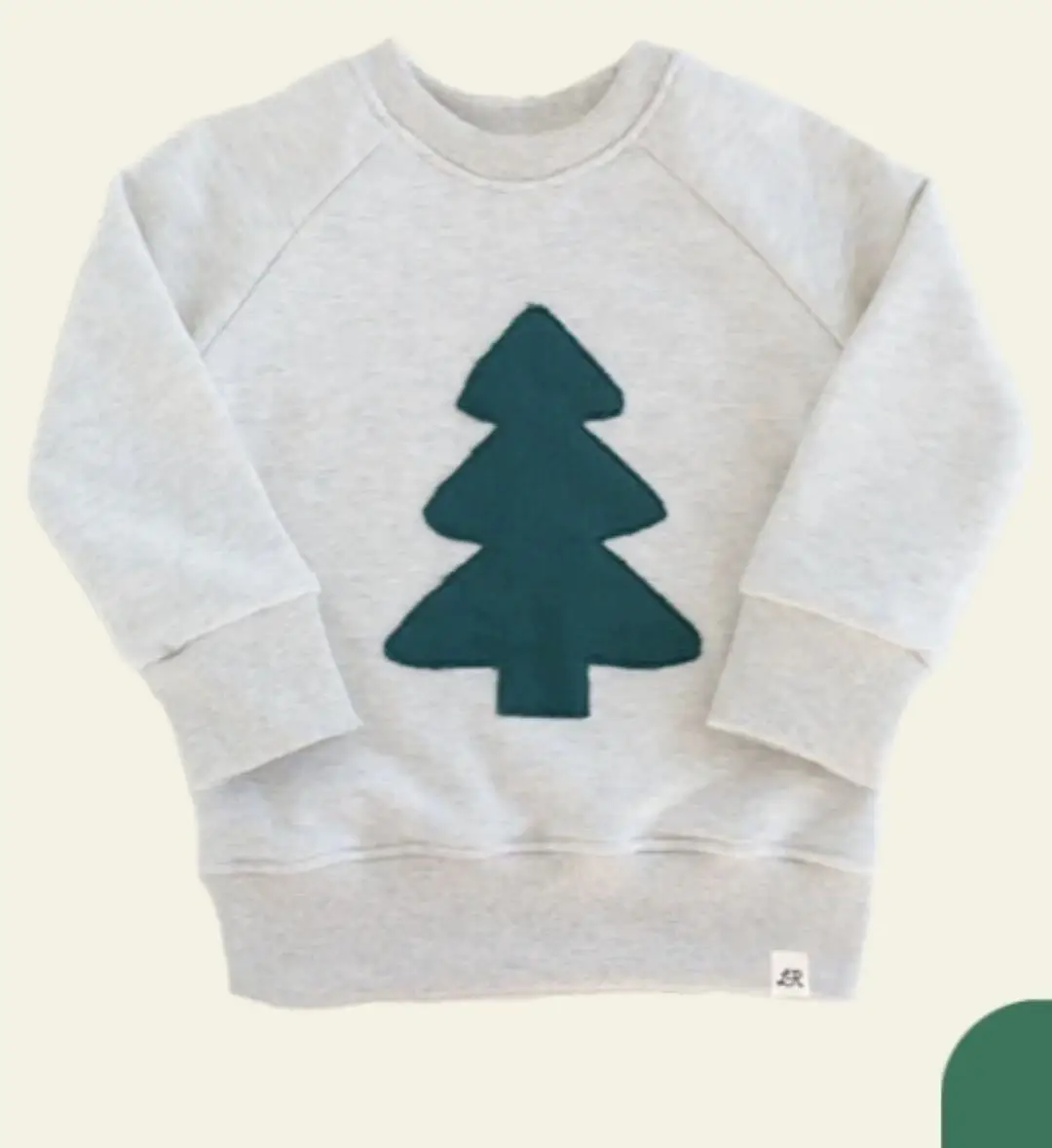 Christmas Tree Applique Boys Girls Long Sleeve Pullover Sweatshirt