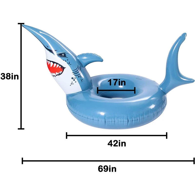 PVC Inflatable Shark swim ring Adult swim tube Summer Beach Pool Party Water Sport Beach Float Toy for children