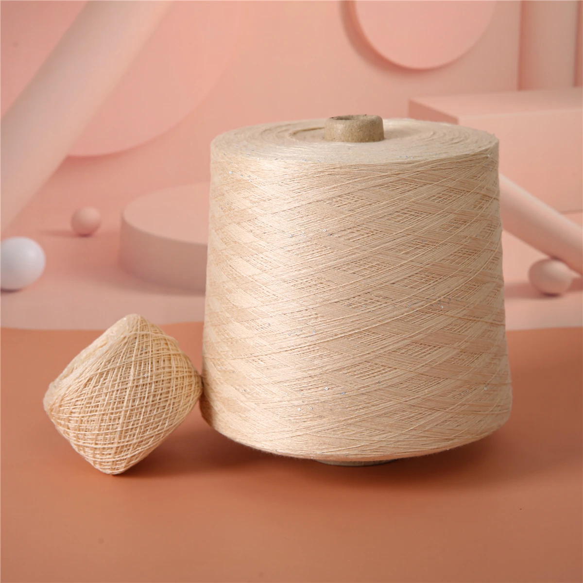 Best Price Core Spun Color Stock Yarn 48% Viscose 31%pbt 19% Nylon 2% Sequins Blended Yarn with Sequins