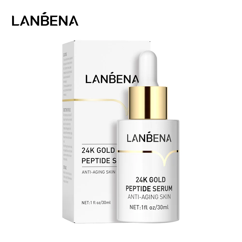 LANNENA 24k Золотая Пептидная сыворотка антивозрастной яркий крем для лица Питательный Увлажняющий минимизирующий тонкие линии уход за кожей 30