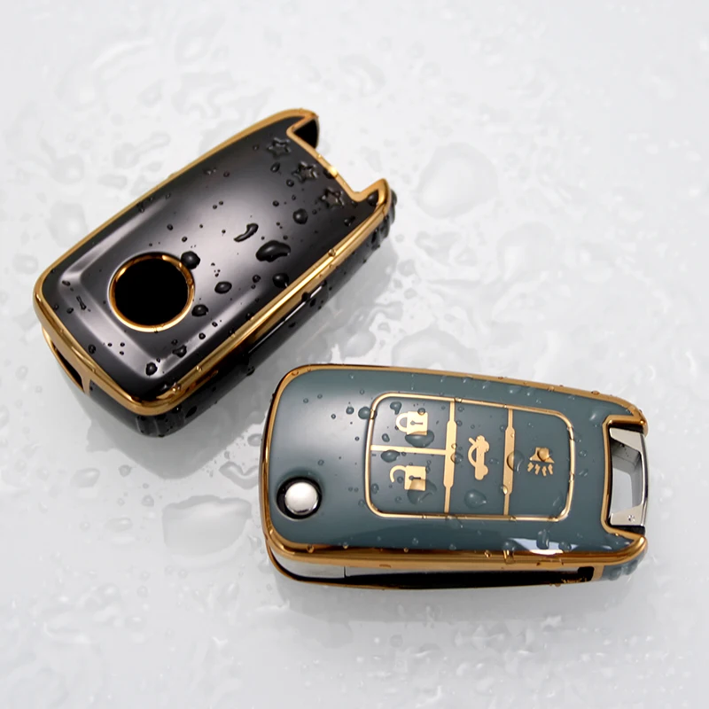 Personalized design car four button key cover for Chevrolet Malibu folding key