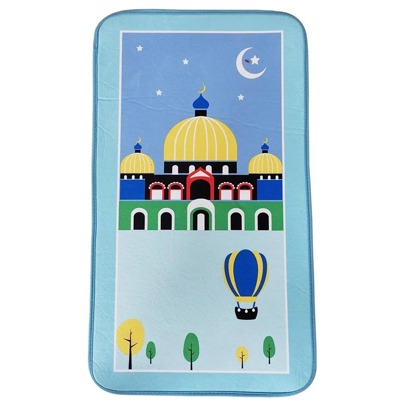 Islamic Gift Custom Design Foldable Interactive Islam Muslim Carpet Kids Educational Prayer Mat Rug for Muslim