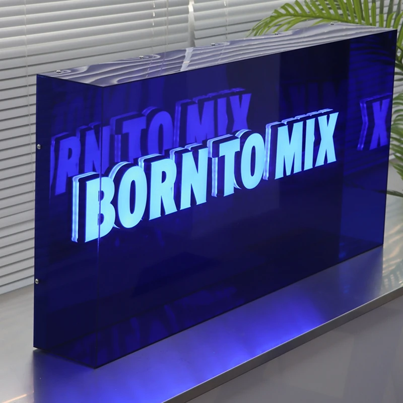 Custom Led Billboard Fashion Fluorescent Color Clear Acrylic Stand Advertising Light Box