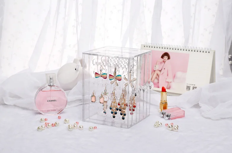 Clear Compartment Earrings Storage Box Holder Acrylic Jewelry Display Stand