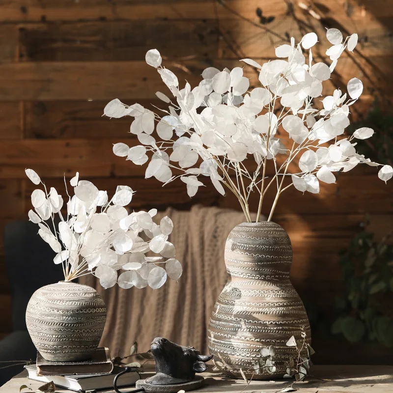 Wholesale White Artificial Flower Silk Flower Silver Fan Leaf for home decoration