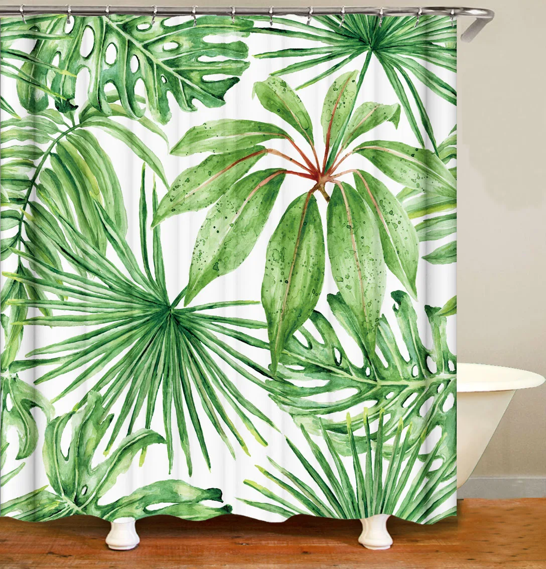 i@home nordic tropical jungle leaves printed shower curtain custom mildew resistant waterproof