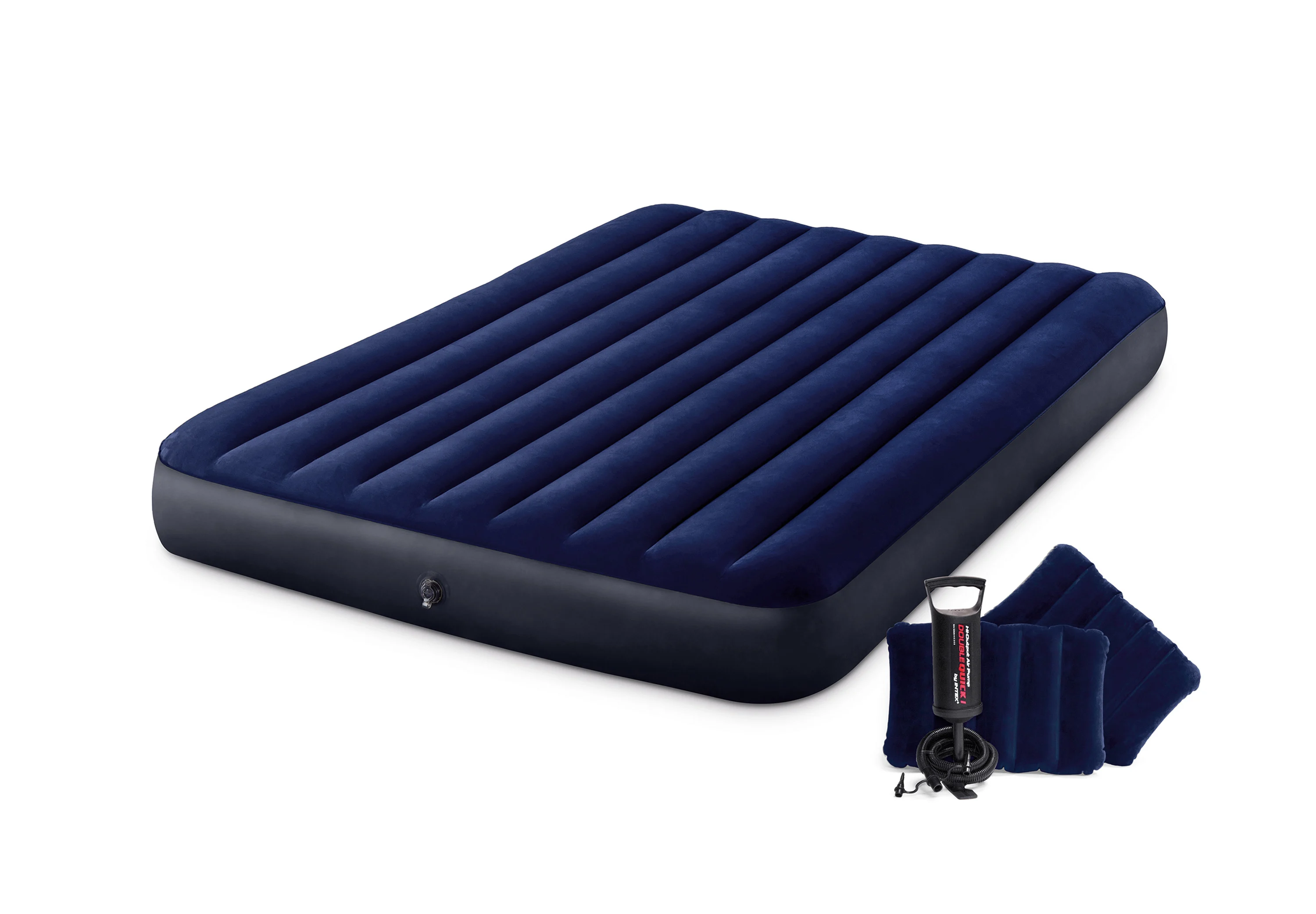 INTEX 64765 Indoor Classic Downy Airbed with Hand Pump Queen Inflatable Mattress Airbed