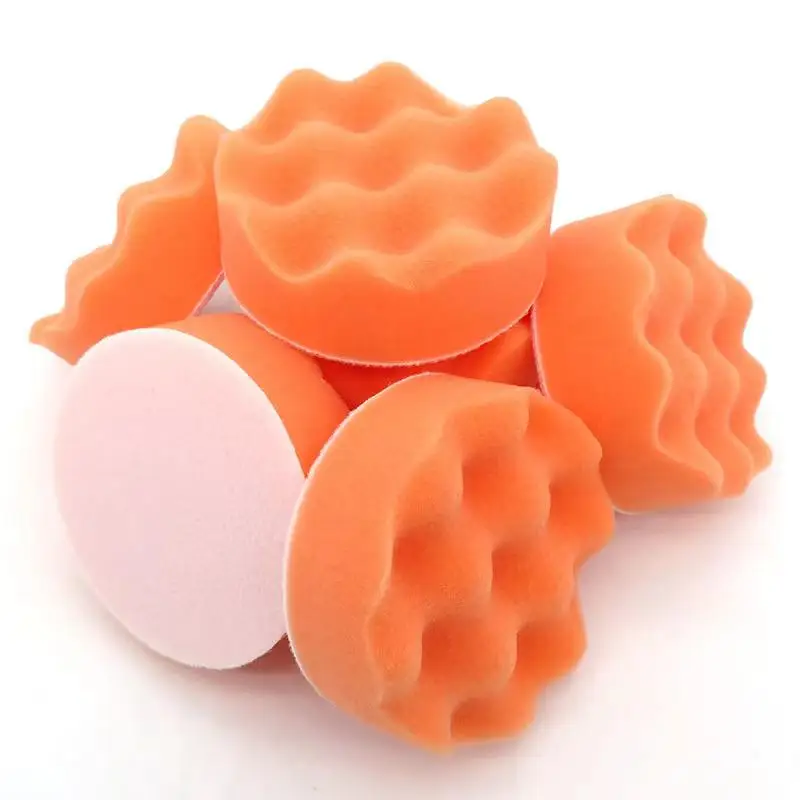 Cross border supply 3-inch 80mm orange wave car polishing sponge car cleaning products car washing sponge waxing