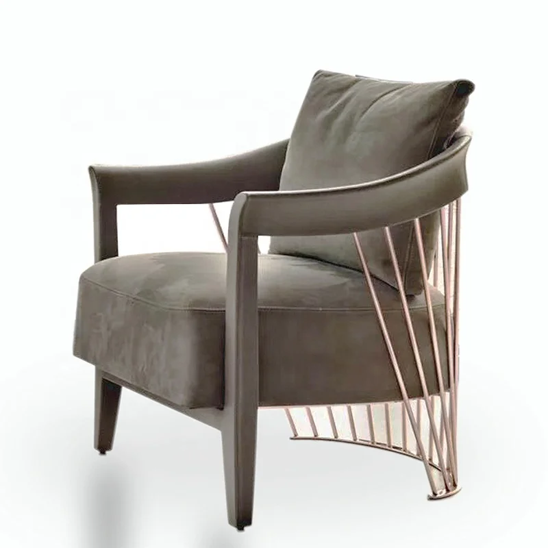 Hot sales velvet fabric customized color living room chair with solid wood frame