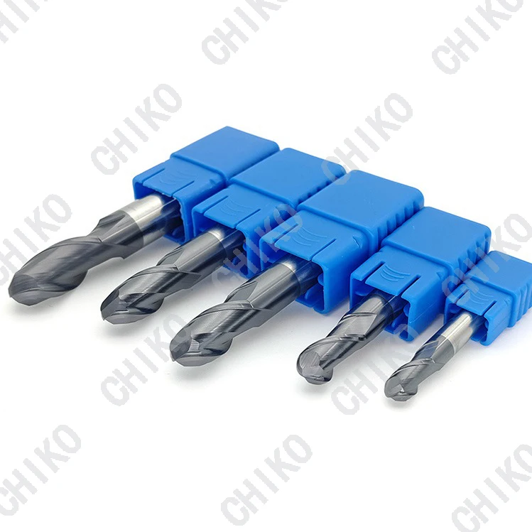 HRC45 2F Ball Nose Solid Carbide End Mill Tungsten Steel Face Mill Radius Cutter CNC cutter factory
