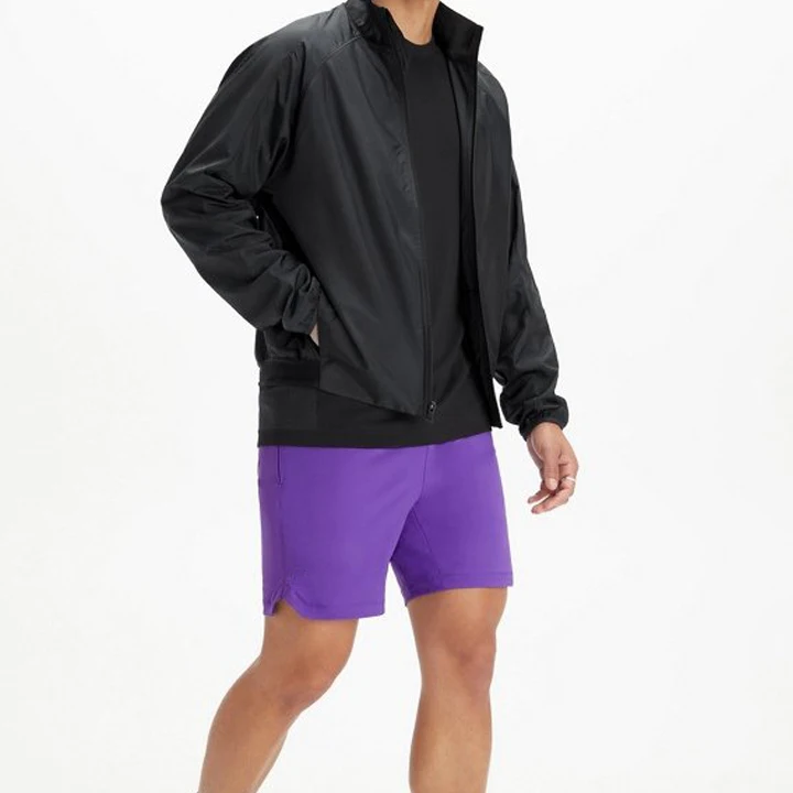 Hot Selling  Custom 100% Recycled Polyester Lightweight Water repellent the Interval Men Casual Jacket  with Side zip pockets