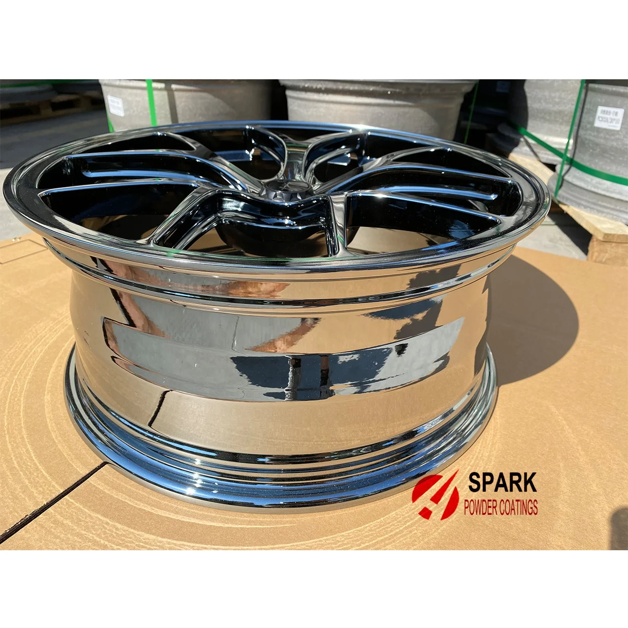 super Black Chrome Powder Coating mirror effect for wheels rims hubs bonding nano super Ghost Black chrome